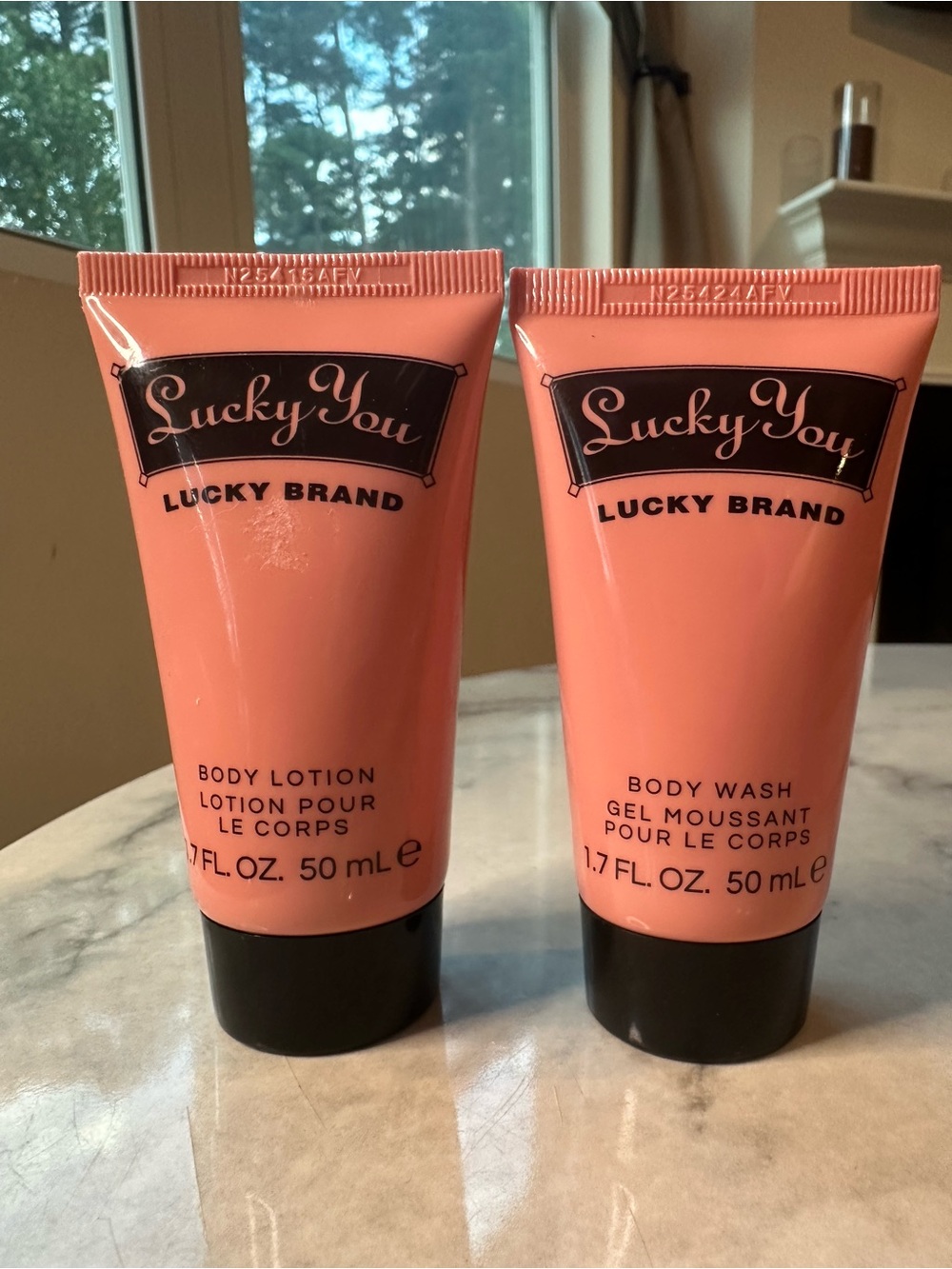 2 Lucky Brand Pink Body Lotion & Wash Duo